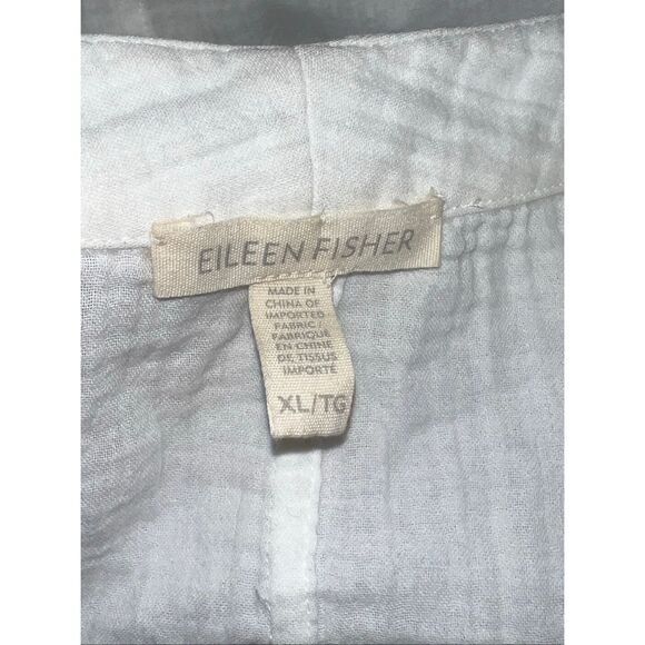 Eileen Fisher Jacket Womens Xl White Organic Cotton Gauze Kimono Open Front - Picture 6 of 7